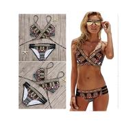 Women Bathing Suits Bikini Set Stylish Design Pool Party Polyester Size L 1Set
