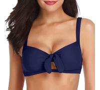 Women Bikini Tops Swim Top Front Tie Knot Bathing Suit Top Padded Swimsuit Top Traje De Dos Piezas Tanga, Bu1, M