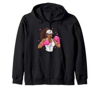 Women Black African American Fight Breast Cancer Pink Ribbon Sudadera con Capucha