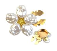 Women Blouses Button Covers - Alloy Faux Pearl Flower Cufflinks | Decorative Button Covers For Formal Banquet Occasions Home Offices Business Travel Shirts Dress Chest Cuffs Jeans
