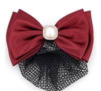 Women Bun Net Diamond Hair Clip For Work Hair Net Bow Headband Flower