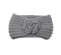 Women Camellia Flower Knitted Headbands Autumn Winter Crochet Head Wrap Wide Hairband Turban Outdoor Ear Warmers(Color 1)