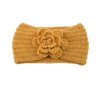 Women Camellia Flower Knitted Headbands Autumn Winter Crochet Head Wrap Wide Hairband Turban Outdoor Ear Warmers(Color 9)