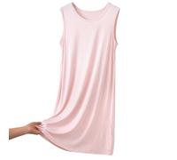 Women Casual Dress Home Sleeveless Round Neck Spring Summer(Beige,5XL)