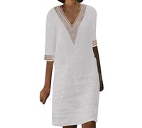 Women' Casual Half Mini V-Neck Short Dresses for Women 2026(Khaki,S)