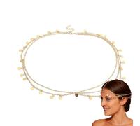 Women Chain Headpiece, Sequin Forehead Jewelry, Boho Festival Fashion Accessory, Stylish Party Ornament, Elegant Holiday Headpiece, Perfect for Wedding Celebration Masquerade Prom Event Photoshoot