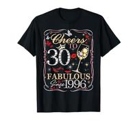 Women Cheers To 30 Fabulous Since 1996 30th Birthday Queen Camiseta
