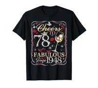 Women Cheers To 78 Fabulous Since 1948 78th Birthday Queen Camiseta