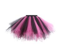 Women' Christmas Dance Party Patchwork Tulle Skirt Carnival Dress 2026(Hot Pink,M)