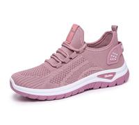 Women Comfy Orthopedic Walking Shoes Women Lightweight Lace up Knitted Trainers Comfortable Fashion Flat Walking Shoes Breathable Slip On Arch Support Non-Slip Mesh Up Athletic Sneakers