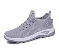 Women Comfy Orthopedic Walking Shoes Women Lightweight Lace up Knitted Trainers Comfortable Fashion Flat Walking Shoes Breathable Slip On Arch Support Non-Slip Mesh Up Athletic Sneakers