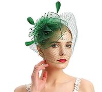 Women Flower Feather Fascinator Headband Wedding Headwear Veil Hair Clip Ladies Race Royal Ascot Pillbox Hats Cocktail Tea Party Derby Hat Women's Bridal Church Cloche Funeral Bowler Hats