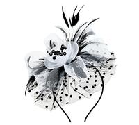 Women Flower Feather Headband Ladies Race Royal Ascot Pillbox Wedding Fascinator Headwear Fashion Cocktail Derby Hat for Women's Tea Party Bridal Church Cloche Hats