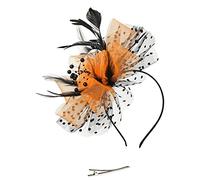 Women Flower Feather Headband Ladies Race Royal Ascot Pillbox Wedding Fascinator Headwear Fashion Cocktail Derby Hat for Women's Tea Party Bridal Church Cloche Hats