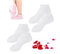 Women Foot Spa Pedicure Silicone Socks, Moisturizing Foot Mask Exfoliating Silicone Socks Beach Protective Socks, Silicone Socks for Dry Cracked Feet (2*White,M)