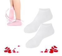 Women Foot Spa Pedicure Silicone Socks, Moisturizing Foot Mask Exfoliating Silicone Socks Beach Protective Socks, Silicone Socks for Dry Cracked Feet (White,S)