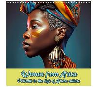 Women from Africa - Retraits in the style of African Culture (Wall Calendar 2026 12" x 24"/30 x 60 cm (abierto)) CALVENDO 12 Month Wall Calendar