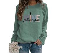 Women Funny Wine Lover Sweatshirt Letter Print Crew Neck Graphic Pullover Top Weekend Shirts Tasting Gift