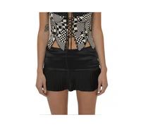 Women Girl Pleated Satin Splicing Skirt Fashionable Elegant Elastic Low Waist Skirt for Party Wedding