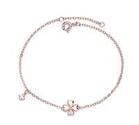 Women Girls 925, but Elegant, Lucky Four-Leaf Bangle, Adjustable Hand Link, Chains Extension