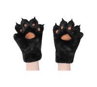 Women Girls Cat Bear Paw Claw Gloves Mittens Plush Warm Winter Animal Wolf Paw Handwear Cute Fluffy Cartoon Claw Mittens 1 Pair