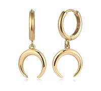 Women Gold Earrings Clam Shell Hollow Star Cross Lightning Lock Spike Dangle Drop 14K Gold Filled Tiny Boho Beach Simple Delicate Handmade Hypoallerge