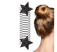 Women Hair Clips - Rhinestone Star Stretchable Invisible Metal
