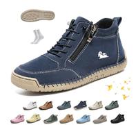 Women Handmade Ankle Boots, vogldeck - Waterproof & Comfortable Orthopedic Outdoor Beck Shoes Lightweight Non-Slip Slip-on Casual Hiking Walking Barefoot Sneakers(Royal Blue,38 EU)