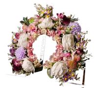 Women Head-Dress Colorful Flower Headband Hair Wreath Wedding Party Costume Headpiece For Bridal Fashion Accessory(Silver-3)