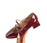Women Heels Shoes Woman Pumps Patent Leather High Heels Dress Shoes Wedding Shoes(Red,39)