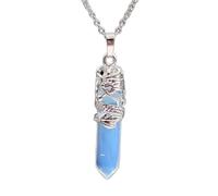 Women Hexagon Natural Quartz Crystal Chakra Pendant Necklace Jewelry Natural Stone Hexagonal Prism Necklaces,0pal