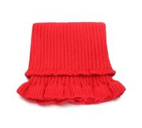 Women High-neck Fake Collar Scarf Turtleneck Knitted False Detachable Warm Winter Windproof Ruffles Wrap(Red)