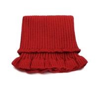 Women High-neck Fake Collar Scarf Turtleneck Knitted False Detachable Warm Winter Windproof Ruffles Wrap(Wine red)