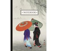 Women in the Rain Notebook: A5 Lined Notebook | Japanese Art Stationery
