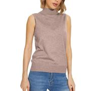 Women Knit Sweater Fall Sleeveless Mock Neck Tops Sweater Knit Turtleneck Soft Basic Vest Tank Turtleneck Jumpers Casual Loose Lightweight Sweatshirt Soft Basic Blouse Clothes C-173