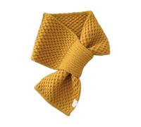 Women Knitted Cross Collar Scarf, Knit Small Scarf,All Match Neck Protection Warm Thick Small Perforated Scarves (Yellow)