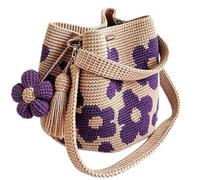 Women Knitted Purse - Lightweight Travel Tote, Casual Market Basket,Knitted Hollow Satchel | Retro Outerwear Pouch, Seaside Excursion Swimming Boating Poolside Holidays Everyday Accessories Underarm B