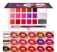 Women Lipstick Palette, 18-Color Waterproof Moisturizing, Multipurpose Long-Lasting Halloween Costume Makeup for Parties and Performances, 25g, Multicolor,