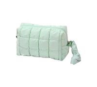 Women Makeup Bag - Toiletry Cosmetic Bag, Large Pouch Solid Color, Modern Organizer | Quilted Cosmetics Toiletery Bags For Wife Girlfriend Students Lipsticks Lotion Eyeshadow Concealer Camping, Verde
