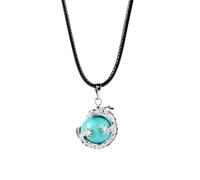 Women Man Natural Round Gem Stone Dragon Claw Pendant Necklace Tiger Eye Lapis Lazuli Bead Rope Chain Choker Necklaces Jewelry,lapis Lazuli