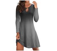 Women' Maxi Dress 2026 Irregular Striped Print Hollow Long Sleeve Loose Occasions Casual Festive Dresses(Green,XXL)