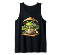 Women Men Kids Cute Frog Eating Ramen Japanese Noodles Camiseta sin Mangas
