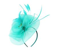 Women Mesh Flower Feather Fascinators Hat Headband Ladies Weddings Birthday Cocktail Tea Party Headwear Women's Bridal Church Cloche Funeral Bowler Hats