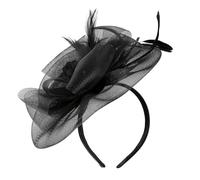 Women Mesh Flower Feather Fascinators Hat Headband Ladies Weddings Birthday Cocktail Tea Party Headwear Women's Bridal Church Cloche Funeral Bowler Hats