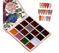 Women Nail Solid Gel Polish - 16 Colors Solid Gel Polish Nail Craft Jelly Palette | Jelly Gel Nail Polish Palette | Highly Gloss Manicure Gel Polish Long Lasting For Traveling, & Wedding