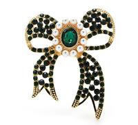 Women Pins Bowknot Rhinestone Flower Pin Ladies Matching Wedding Banquet Brooch Fashion brooches Made in China