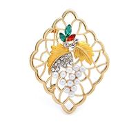 Women Pins Ladies Accessories Pearl Retro Palace Grape Fruit Flowers Party Cardigan Jacket Coat Brooch Fashion brooches Made in China