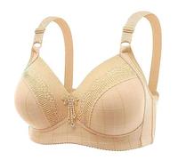 Women Push Up Bra No Underwire Comfortable Hold No Underwear with Wire Bralette for Everyone, Hot Pink, 14(Beige,12)