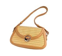 Women Retro Beach Bag Armpit Straw Handbag All-Matching Crossbody Handwoven Shoulder Shopping Dating Women Handwoven Shoulder Straw Beach Retro Crossbody for Travel