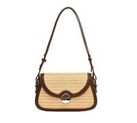 Women Retro Beach Bag Armpit Straw Handbag All-Matching Crossbody Handwoven Shoulder Shopping Dating Women Handwoven Shoulder Straw Beach Retro Crossbody for Travel